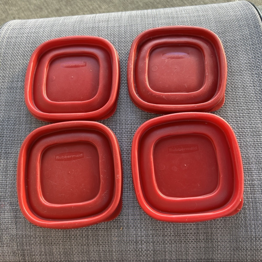 4 Rubbermaid 7J58 Red Easy Find Storage Container REPLACEMENT LIDS ONLY